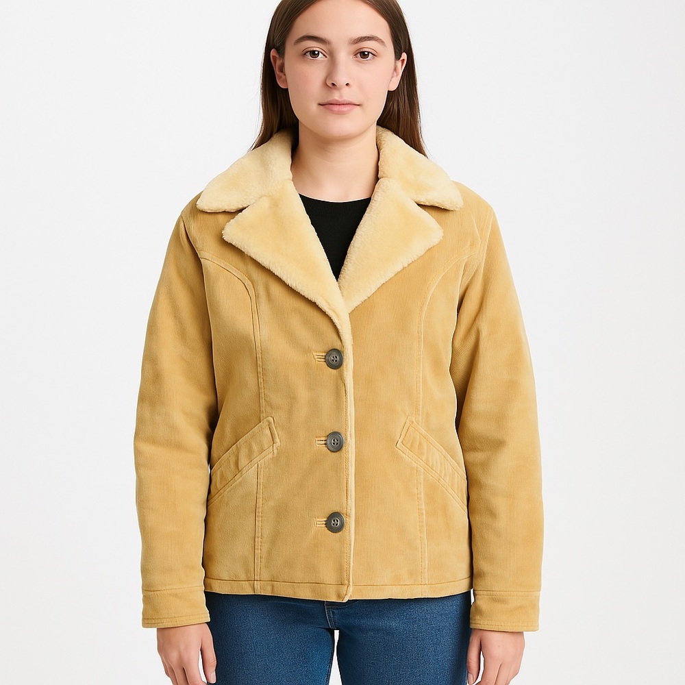 NWT Vintage Deadstock Suede Faux Fur Penny Lane Coat L